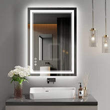  Eifanf W20 x H28" Square LED Bathroom Mirror Anti-fog 3 Color,Silver L001AC5070