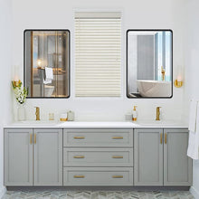  Eifanf W36 x H60" Square LED Black Wall Mirror for Bathroom for over sink,Silver B15090