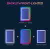 Eifanf W20 x H28" Square LED bathroom mirror with lights RGB Color Changing Silver L001AC7050RGB
