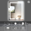 Eifanf W24 x H32" Square LED Mirror Bathroom Anti-Fog Dimmable 3 Color,Silver L001AC6080