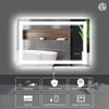 Eifanf W40 x H24" Square Bathroom Led Mirror 3 Color,Silver L001AC10060