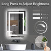 Eifanf W40 x H24" Square Bathroom Led Mirror 3 Color,Silver L001AC10060