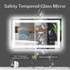 Eifanf W40 x H24" Square Bathroom Led Mirror 3 Color,Silver L001AC10060