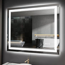  Eifanf W36 x H30" Square Bathroom mirror with lights Silver L001AC9076