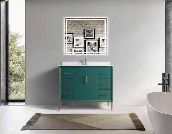 Eifanf 42"x22"x35" Bathroom Floor Cabinet, Bathroom Storage Cabinet Eifanf4-42GRN