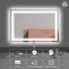 Eifanf W55 x H30" Square LED Colorful Mirror for Bathroom,Silver L001B3975