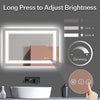 Eifanf W55 x H30" Square LED Colorful Mirror for Bathroom,Silver L001B3975