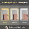 Eifanf W55 x H30" Square LED Colorful Mirror for Bathroom,Silver L001B3975