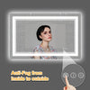 Eifanf W55 x H30" Square LED Colorful Mirror for Bathroom,Silver L001B3975