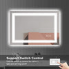 Eifanf W55 x H30" Square LED Colorful Mirror for Bathroom,Silver L001B3975