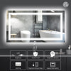 Eifanf W72 x H32" Square LED Color Changing LED Mirror Silver L001B18181