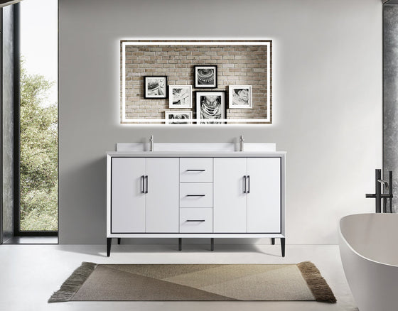Eifanf 60"x22"x35" Cabinet for Bathroom with Large Space Eifanf4-60DWHT