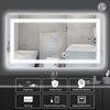 Eifanf W60 x H28" Square LED Lighted Bathroom Mirror with Front and Backlight Silver L001B15070