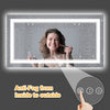 Eifanf W60 x H28" Square LED Lighted Bathroom Mirror with Front and Backlight Silver L001B15070