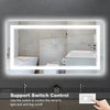 Eifanf W60 x H28" Square LED Lighted Bathroom Mirror with Front and Backlight Silver L001B15070