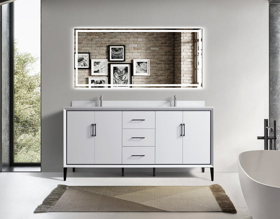 Eifanf 72"x22"x35" Over The Toilet Bathroom Storage Cabinet for Bathroom Eifanf4-72DWHT