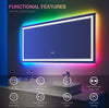 Eifanf W84 x H32" Square Bathroom Shatterproof Wall-Mounted mirror with lights Silver L001AC18181RGB