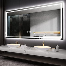  Eifanf W60 x H36" Square LED light mirror, Bathroom mirror with lights Silver L001B15090