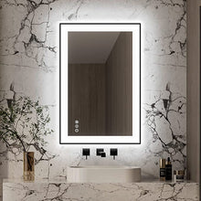  Eifanf W20 x H28" Square Front Light and Backlit Anti-Fog Vanity mirror with light,Silver L001B5070