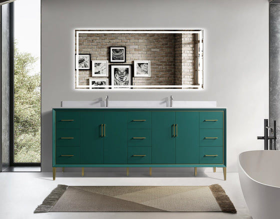 Eifanf 84"x22"x35" Bathroom Cabinet with Doors Wall Cabinet Eifanf4-84DGRN