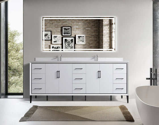 Eifanf 84"x22"x35" Bathroom Cabinet Space Saver Storage Cabinets for Bathroom Eifanf4-84DWHT