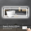 Eifanf W77 x H36" Square Bathroom Wall-Mounted Led mirror with lights Silver L001B19590