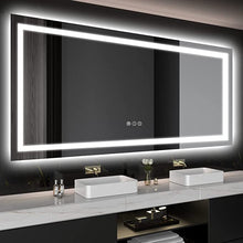  Eifanf W77 x H36" Square Bathroom Wall-Mounted Led mirror with lights Silver L001B19590