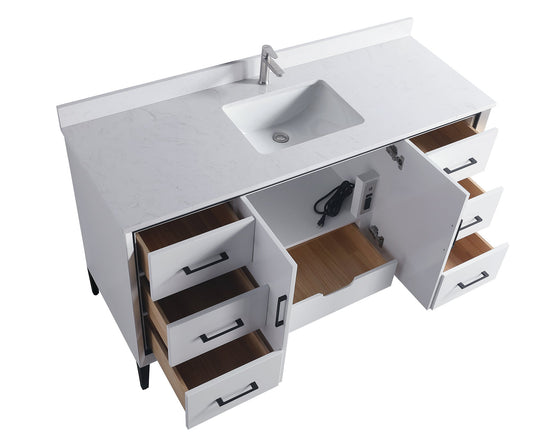 Eifanf 60"x22"x35" Cabinet Storage with Doors and Shelf Cottage Collection Wall Cabinet Eifanf4-60SWHT