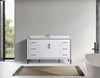 Eifanf 60"x22"x35" Cabinet Storage with Doors and Shelf Cottage Collection Wall Cabinet Eifanf4-60SWHT
