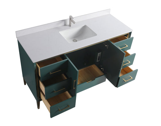 Eifanf 60"x22"x35" Bathroom Cabinet with Doors Wall Cabinet Eifanf4-60SGRN