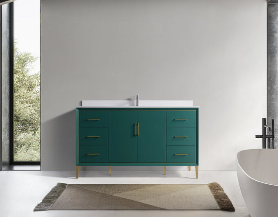 Eifanf 60"x22"x35" Bathroom Cabinet with Doors Wall Cabinet Eifanf4-60SGRN