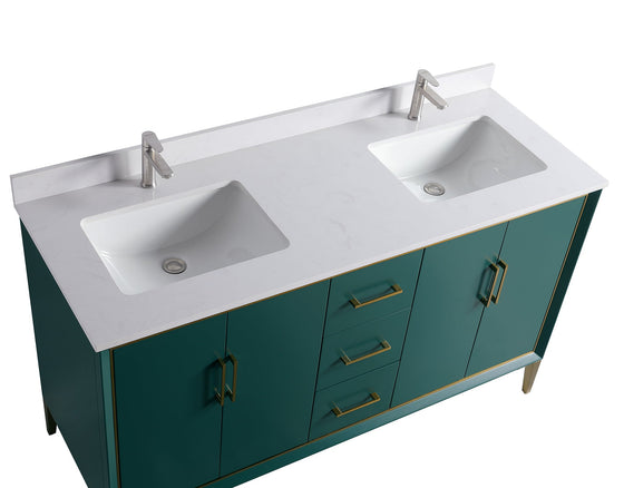Eifanf 60"x22"x35" Bathroom Floor Cabinet, Bathroom Storage Cabinet Eifanf4-60DGRN