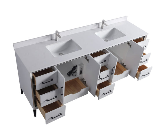 Eifanf 84"x22"x35" Bathroom Cabinet Space Saver Storage Cabinets for Bathroom Eifanf4-84DWHT