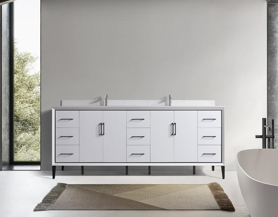 Eifanf 84"x22"x35" Bathroom Cabinet Space Saver Storage Cabinets for Bathroom Eifanf4-84DWHT