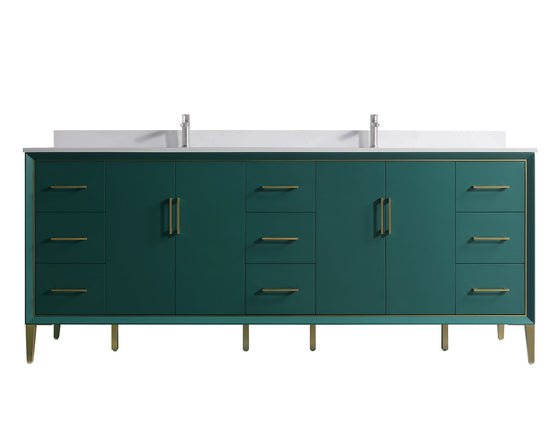 Eifanf 84"x22"x35" Bathroom Cabinet with Doors Wall Cabinet Eifanf4-84DGRN